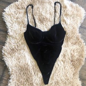 Vintage Victoria’s Secret Velvet Thong Bodysuit